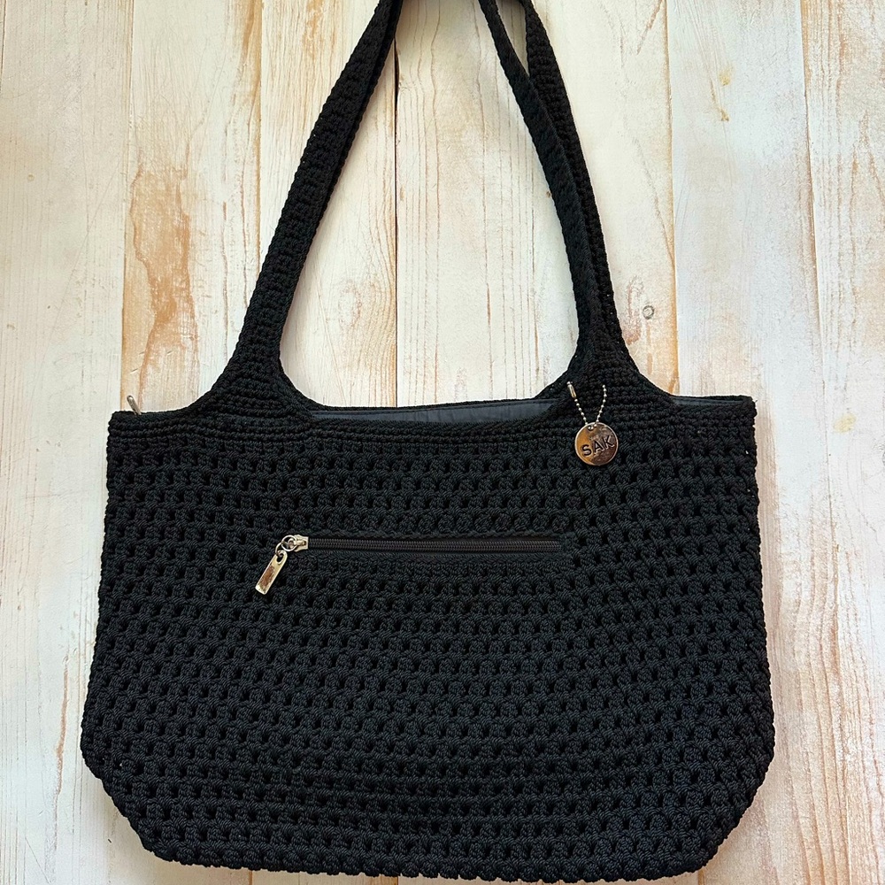 The Sak Elegant Black Crochet Tote Bag
